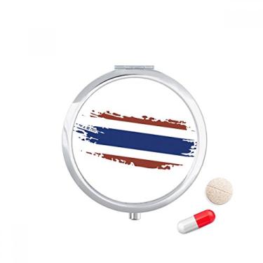 Imagem de Porta-comprimidos com ilustração de arte da bandeira tailandesa de Bangkok da Tailândia, caixa de armazenamento de medicamentos, dispensador de recipiente