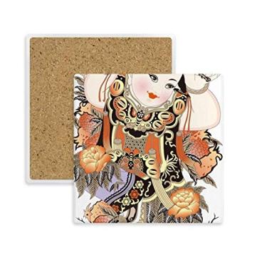 Imagem de China Ano Novo Chinês Foto Padrão Quadrado Porta-copos Caneca Suporte Subplaca Pedra de Isolamento