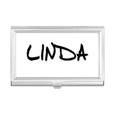 Imagem de Porta-cartões de visita com escrita especial e nome inglês Linda