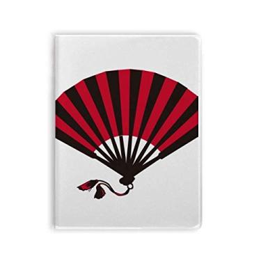 Imagem de Diário de capa macia com capa macia para cadernos Art Deco, para ventilador vermelho japonês