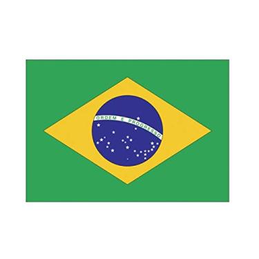 Imagem de Mundo do Militar Adesivo Bandeira do Brasil Verde e Amarelo Vinil Retangular 8cm x 10cm Uso Único Externo Parede Nacional Bandeira do Brasil
