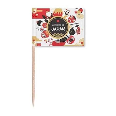 Imagem de Bem-vindo ao Japão, bandeiras de palito de sushi, estilo japonês, enfeite de festa