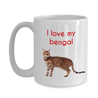 Imagem de Caneca de gato Bengal – Caneca de café de cacau quente divertido – ideia de de Natal