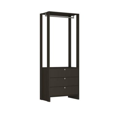 Imagem de Guarda-Roupa Closet Modulado Yes 3 Gavetas Grafite