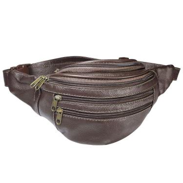 Imagem de Pochete Bolsa Para Cintura Feita De Couro 02