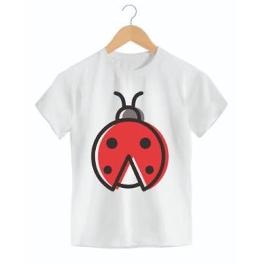 Imagem de Camiseta Infantil Joaninha Bolinha Vermelhas Fofa Flores Animal Love -