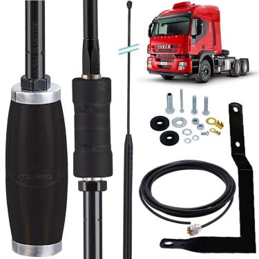 Imagem de Antena Px Bobinada Black Viúva Negra Argentina Iveco Stralis Carona Parafusos Anti-furto