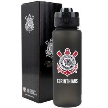 Imagem de Garrafa Agua Squeeze 600ml Caminhada Academia Treino Futebol Corinthians Oficial