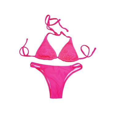Imagem de Biquíni Cortininha Rendado Com Calcinha Com 2 Tiras