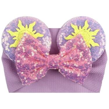 Imagem de CLGIFT Minnie Ears Faixa de cabeça para bebê/criança pequena, orelhas de bebê da Minnie, tiara infantil (Rapunzel)