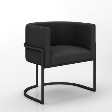 Imagem de Poltrona Estofada Oregon Preto Fosco/suede Preto - M. Arapongas