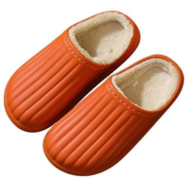 Imagem de Chinelos de casa macios respiráveis da moda multicoloridos deslizantes deslizantes casuais impermeáveis quarto sandálias de inverno unissex, Laranja, One Size