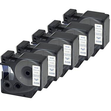 Imagem de 5PK 53711 Compatível com Dymo Label D1 Tape Blue on Clear Cartucho de etiquetagem de 3,5 cm x 7,8 m, compatível com LabelManager 360D 450D 500TS