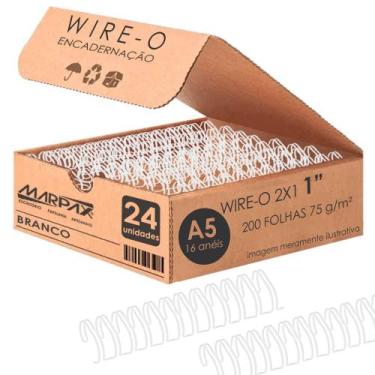 Imagem de Wire-O Para Encadernação A5 1 2X1 Para 200Fls Branco 24Un - Marpax