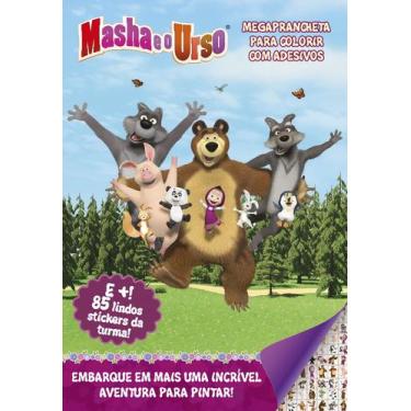 Imagem de Livro - Masha E O Urso Megaprancheta Para Colorir Com Adesivos