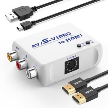 Imagem de HTDYOO Adaptador conversor RCA/S-Video para HDMI, suporte 4: 3/16: Interruptor de proporção de 9, 720P/480P, S-Video AV para HDMI Converte compatível com PAL/NTSC para