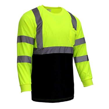 Imagem de New York Hi-Viz Workwear NY BFL camiseta de classe 3 de alta visibilidade com malha absorvente de umidade Birdseye, calcinha preta, BFL8711, BFL8712, Verde, Medium