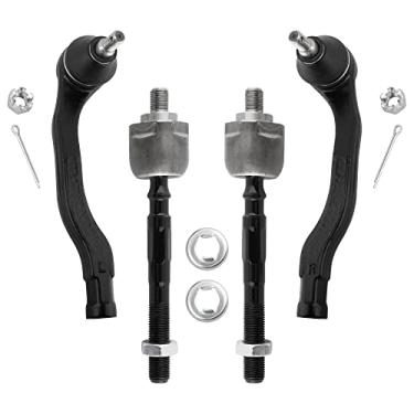 Imagem de BOXI Terminais de direção dianteiros internos e externos 4 peças para Acura EL 1997 1998 1999 2000 / para Honda Civic 1996 1997 1998 1999 2000 | EV367 ES3331 ES3332