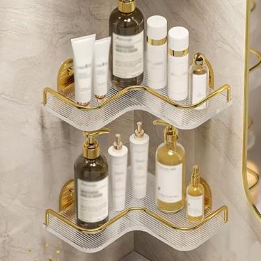 Imagem de Prateleiras de chuveiro de canto, prateleiras de chuveiro de banheiro, organizador de chuveiro de acrílico, acessórios de banheiro organizador de chuveiro (cor: A, tamanho: 3 camadas)
