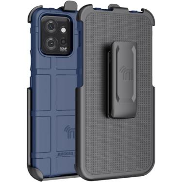Imagem de Nakedcellphone Capa tipo coldre para Motorola ThinkPhone, Special Ops Tactical Armor Rugged Shield Protective Cover e [catraca giratória] Clipe de cinto - azul marinho