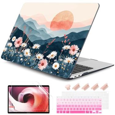 Imagem de DONGKE Compatível com MacBook Air 13 polegadas 2021 2020 2019 2018 versão A2337 M1 A2179 A1932 com tela retina e Touch ID, capa rígida de plástico, capa de teclado e película de tela - Sun & Daisie
