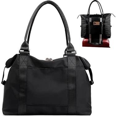 Imagem de JSAHAH Bolsa feminina de viagem bolsa de mão bolsa esportiva para academia, Preto, Large
