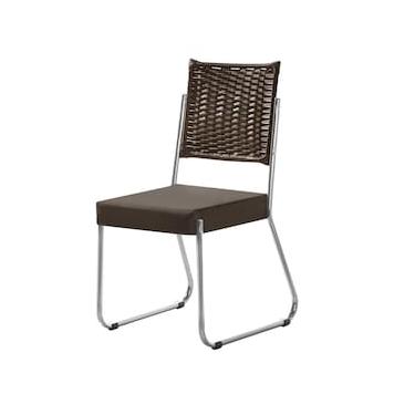 Imagem de Cadeira de Jantar Aço Nobre Claudia com Assento Estofado e Revestimento Suede