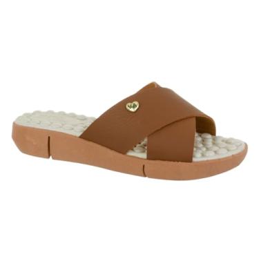 Imagem de Tamanco Feminino Ortopédico Chinelo X Palmilha Anti-Stress Massageadora Leve Confortavel Via Angel 56.03 (Caramelo, BR, Adulto, Numérico, 39)