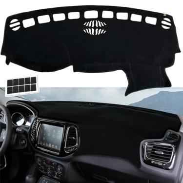 Imagem de KEYOOG Adequado para Jeep Compass 17-21 de carroceria (Mfr Body Code: MP) Capa de painel de flanela antiderrapante tapete de painel de carro tapete protetor solar antiderrapante para