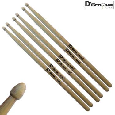 Imagem de Pack De Baquetas Para Bateria 5B D'groove Longa Ponta De Madeira - Kit