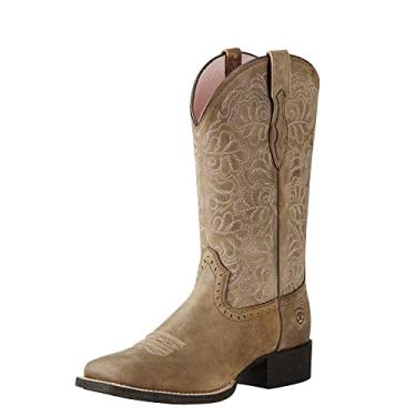 Imagem de ARIAT Bota feminina WMS Round Up Remuda Blk Drtn Western, Bomber marrom, 12