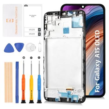 Imagem de Olivechard OLED A15 5G LCD Galaxy + moldura preta digitalizador de tela sensível ao toque de substituição para Samsung Galaxy SM-A155 SM-A156 Screen Display Substituição Touch Digitalizador Kit de