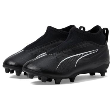 Imagem de PUMA Tênis infantil unissex Ultra Match sem cadarço firme com chão artificial, Preto/branco, 12 Big Kid