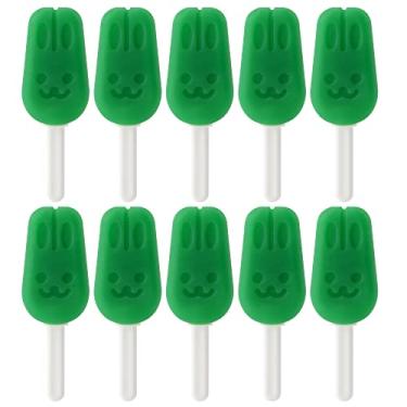 Imagem de Chewies for Invisalign Aligner, DLENP 10pcs Corn Silicone with Handle Chewies for Aligner Trays Seater Orthodontic Munchies for Invisalign(10 Pcs Green/Mint Flavor)