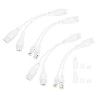 Imagem de 2 conjuntos de divisor poe de plástico abs, adaptadores de rede powerline poe, injetor de cabo transmissor à prova de chuva para automação