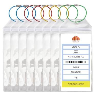 Imagem de SWATOM Suporte de etiquetas de bagagem de cruzeiro para Carnaval, NCL, Princesa e MSC, pacote com 8, impermeável, transparente, bagagem de cruzeiro para malas, etiquetas de bolsas essenciais para
