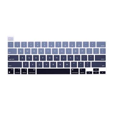 Imagem de HRH Capa de silicone ultrafina para teclado MacBook Pro 13,3 polegadas 13 polegadas 2020 (modelo: A2338) com processador de silicone M1/Touch ID/Touch Bar Acessórios-Ombre Gray