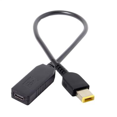 Imagem de CY USB 3.1 Tipo C USB-C para Retângulo 11.0x4.5 mm PD Emulador Cabo para Laptop Preto