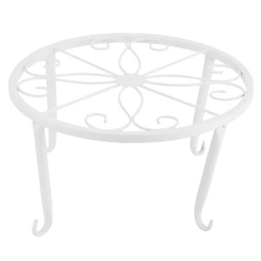 Imagem de Suporte de metal para plantas em vaso de ferro para suporte de jardim, vaso de flores - branco