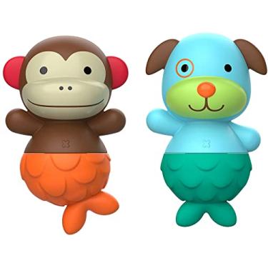 Imagem de Brinquedo de Banho Mix & Match Macaco e Cachorro, Skip Hop, Vernelho e Azul