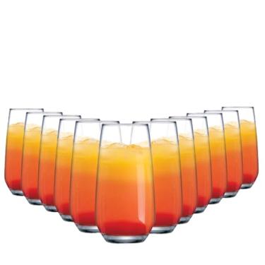 Imagem de Ruvolo Copo de Vidro, Jogo de Copo Emerald Long Drink, Multiuso 450ml 12 pcs
