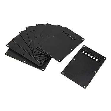 Imagem de 10 peças Yootones 6 furos placa traseira de cavidade tremolo placa traseira para guitarras Fender Stratocaster ST SQ Squier (preto)