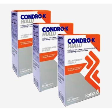 Imagem de Kit 3 Condro-k Colageno Tipo 2 e Acido Hialuronico 60 Caps. Katigua