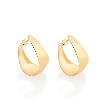 Imagem de Brincos banhado ouro 3x 24k 18k e 22k femininos meia argola grande max