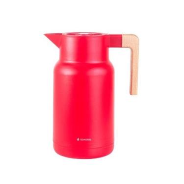 Imagem de Garrafa Térmica Wood Fashion Vermelha 1 L Termopro