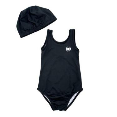 Imagem de Maiô + Touca Natação Infantil Menina Proteção Uv C/elastano - Fofotinh