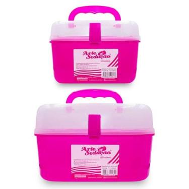 Imagem de Kit 2 Maletas Pequena E Grande Multiúso Manicure Maquiagem - Arte Sedu