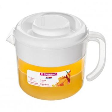 Imagem de Jarra Água Suco Pequena Plástico Vac Freezer Sanremo 1L Rosa, Branco