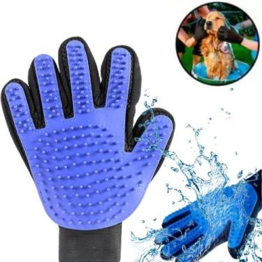Imagem de Luva Remove Pelos Macia Nano Magnética Tira Pelos Pet Top Cor Azul - A