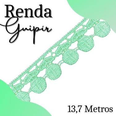 Imagem de Renda Guipír  - Rolo Com 13,7 Metros - Chl005 - Verde Água - Nº: 238 -